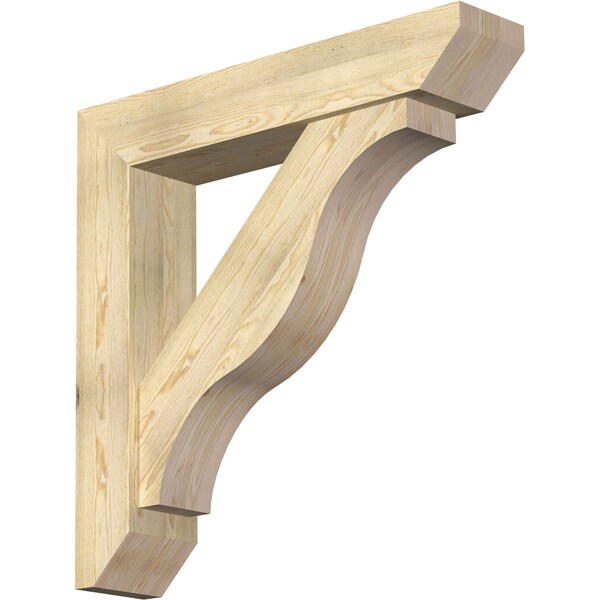 Ekena Millwork Funston Slat Rough Sawn Bracket w/ Offset Brace, Douglas Fir, 8"W x 40"D x 40"H BKT0806X40X40FST06RDF - main